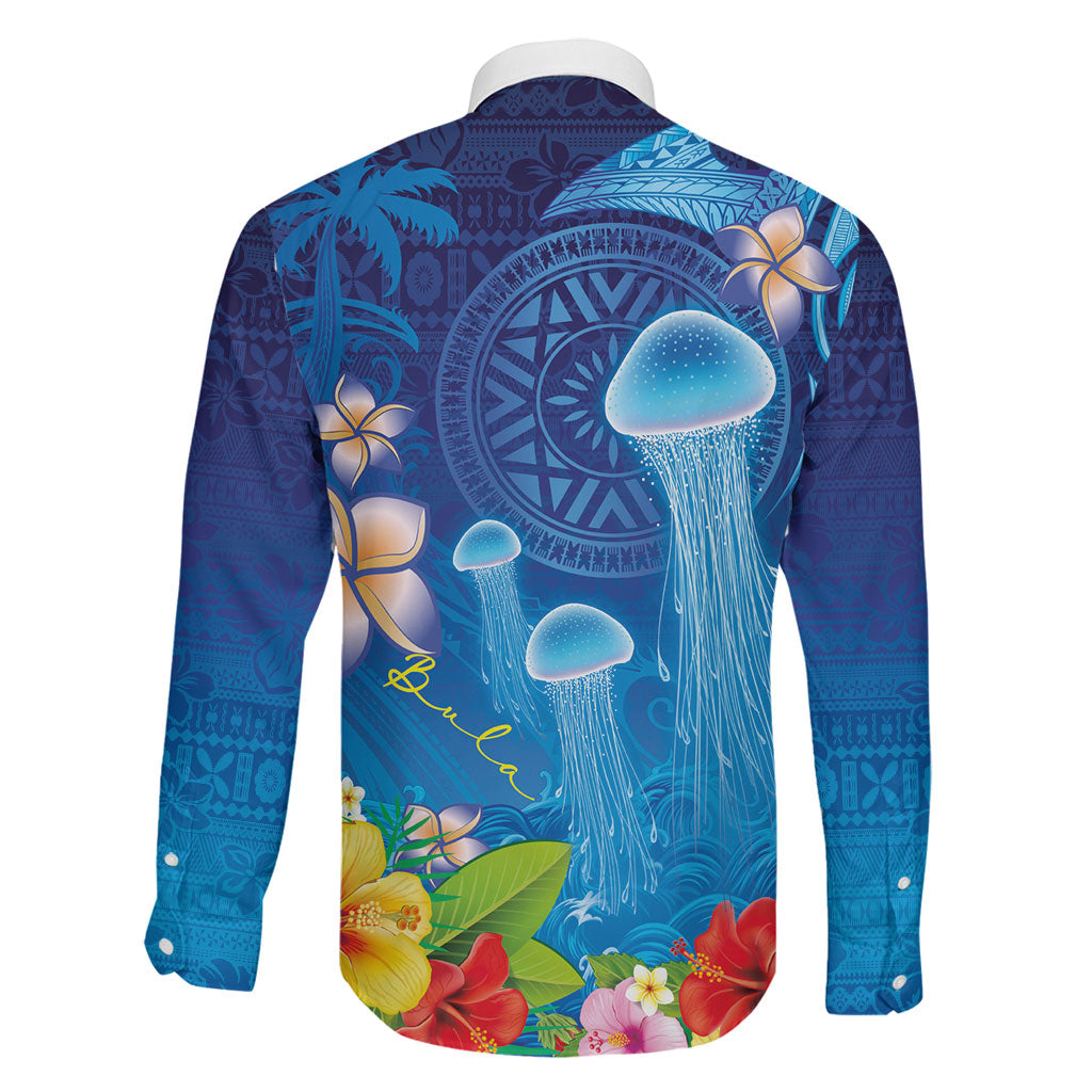 Fiji Jellyfish Family Matching Mermaid Dress and Hawaiian Shirt Tapa Patterns and Hibiscus Sea Vibe