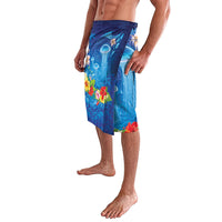 Fiji Jellyfish Lavalava Tapa Patterns and Hibiscus Sea Vibe