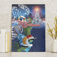 New Zealand Merry Christmas Canvas Wall Art Maori Tribal Pattern with Xmas Tui Bird LT03 Without Frame Multicolor - Polynesian Pride