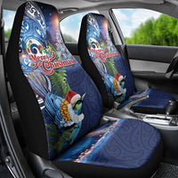 New Zealand Merry Christmas Car Seat Cover Maori Tribal Pattern with Xmas Tui Bird