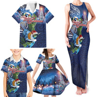 New Zealand Merry Christmas Family Matching Tank Maxi Dress and Hawaiian Shirt Maori Tribal Pattern with Xmas Tui Bird