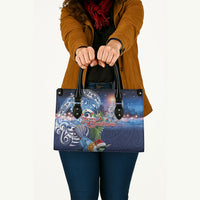New Zealand Merry Christmas Leather Bag Maori Tribal Pattern with Xmas Tui Bird LT03 - Polynesian Pride