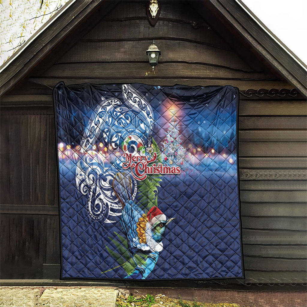 New Zealand Merry Christmas Quilt Maori Tribal Pattern with Xmas Tui Bird LT03 - Polynesian Pride