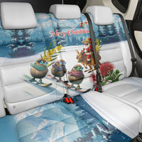 New Zealand and Australia Merry Christmas Back Car Seat Cover Kiwi Birds Skiing and Koala Santa Riding Kangaroo
