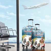 New Zealand and Australia Merry Christmas Luggage Cover Kiwi Birds Skiing and Koala Santa Riding Kangaroo