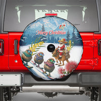 New Zealand and Australia Merry Christmas Spare Tire Cover Kiwi Birds Skiing and Koala Santa Riding Kangaroo