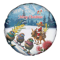 New Zealand and Australia Merry Christmas Spare Tire Cover Kiwi Birds Skiing and Koala Santa Riding Kangaroo