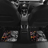 Hawaiian and Japanese Together Car Mats Polynesian Triball Tattoo Koi Carps and Sakura