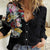 Hawaiian and Japanese Together Women Casual Shirt Colorful Traditional Japanese Tattoo and Kakau Pattern Black Color