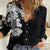 Hawaiian and Japanese Together Women Casual Shirt Japanese Koi Fish Tattoo and Kakau Pattern Black Color