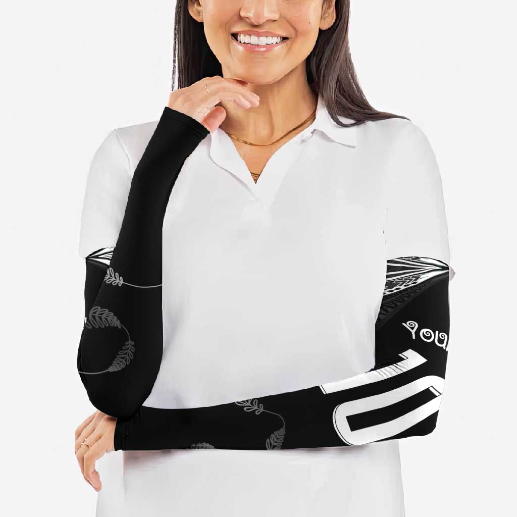 New Zealand Rugby Custom Arm Sleeves Aotearoa Armour Blacks Silver Ferns - Polynesian Pride