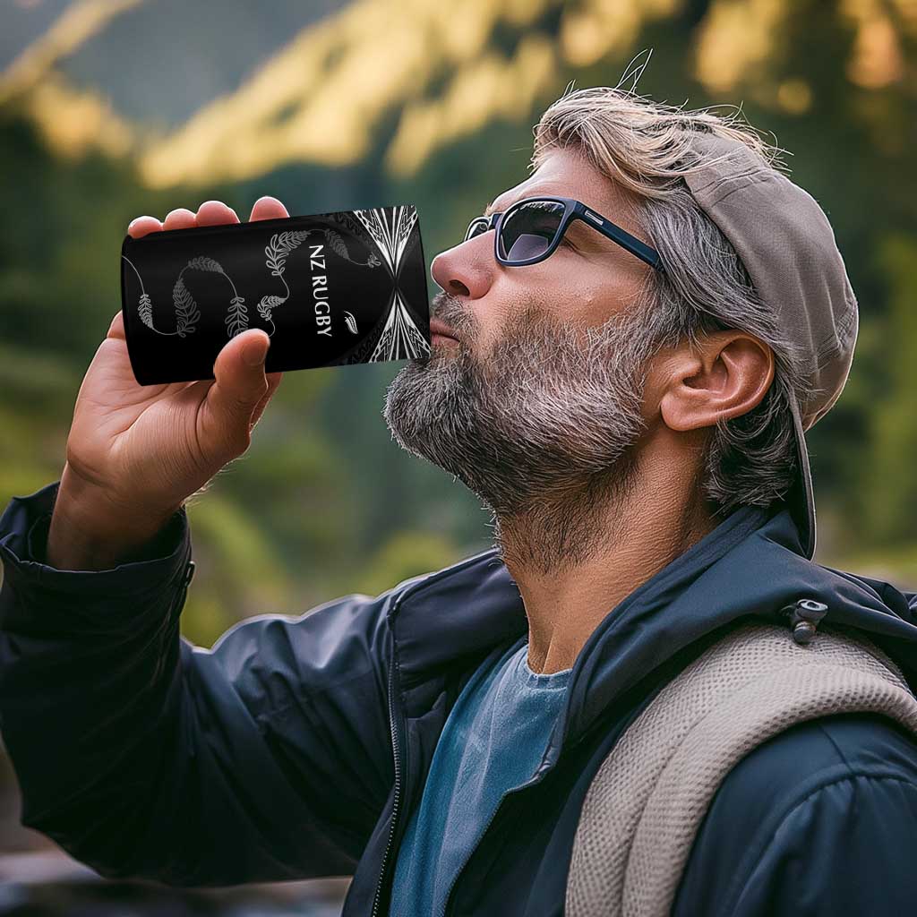 New Zealand Rugby Custom 4 in 1 Can Cooler Tumbler Aotearoa Armour Blacks Silver Ferns - Polynesian Pride