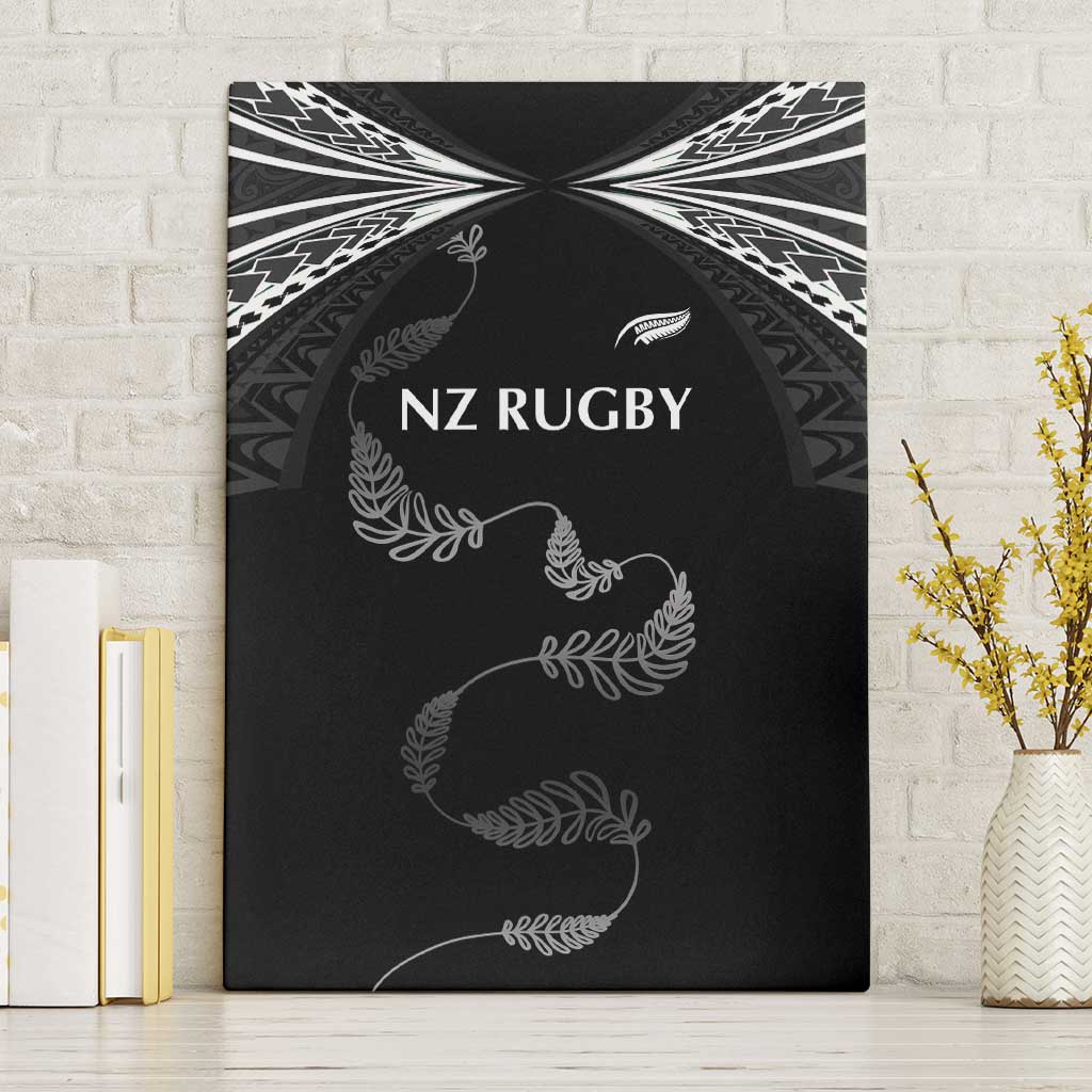 New Zealand Rugby Canvas Wall Art Aotearoa Armour Blacks Silver Ferns - Polynesian Pride