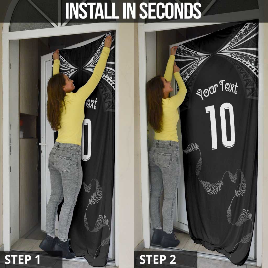 New Zealand Rugby Custom Door Cover Aotearoa Armour Blacks Silver Ferns - Polynesian Pride