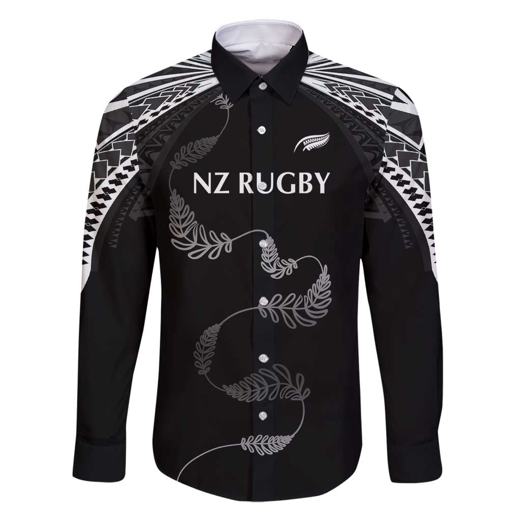 New Zealand Rugby Custom Family Matching Mermaid Dress and Hawaiian Shirt Aotearoa Armour Blacks Silver Ferns - Polynesian Pride