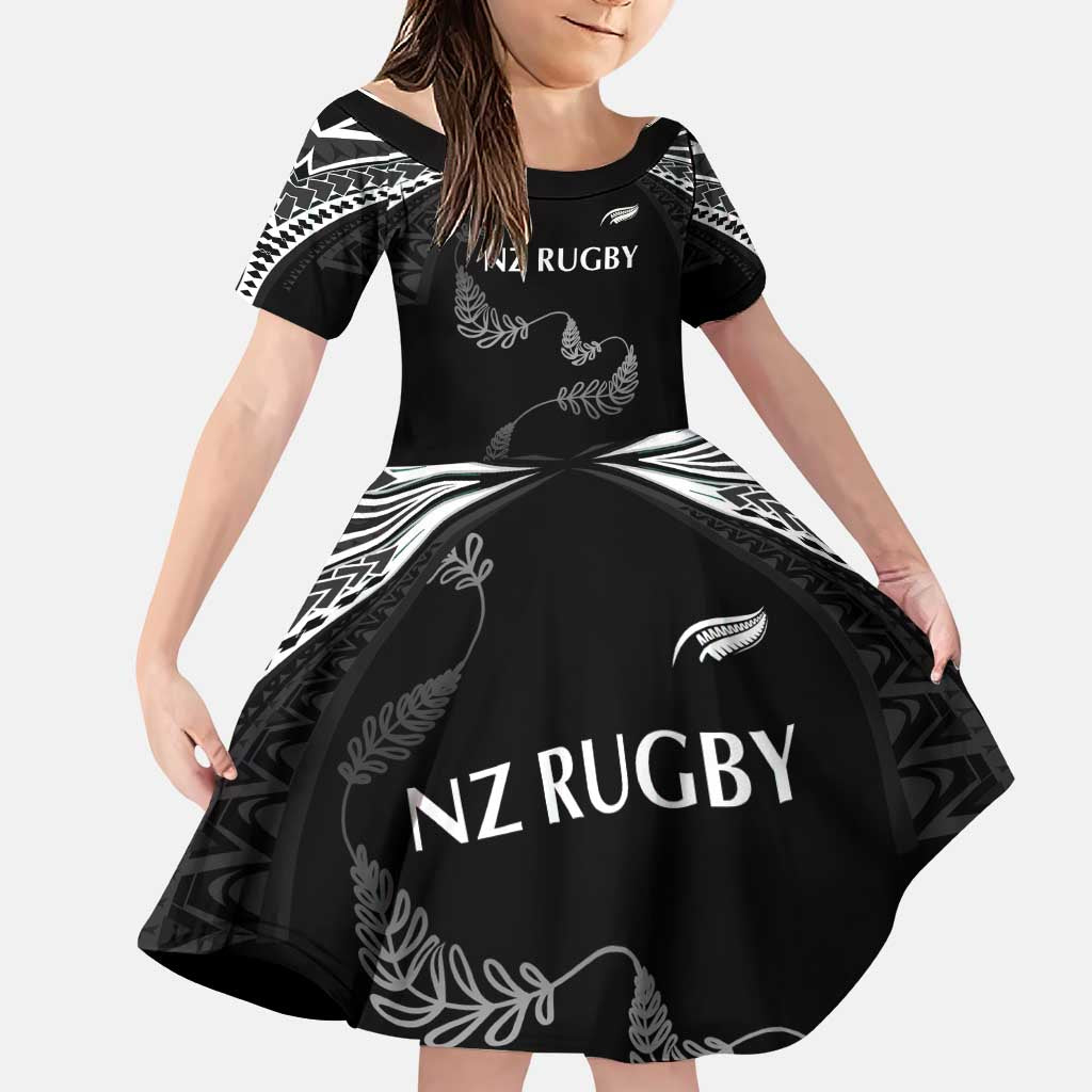 New Zealand Rugby Custom Family Matching Puletasi and Hawaiian Shirt Aotearoa Armour Blacks Silver Ferns - Polynesian Pride