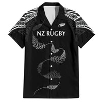 New Zealand Rugby Custom Hawaiian Shirt Aotearoa Armour Blacks Silver Ferns - Polynesian Pride