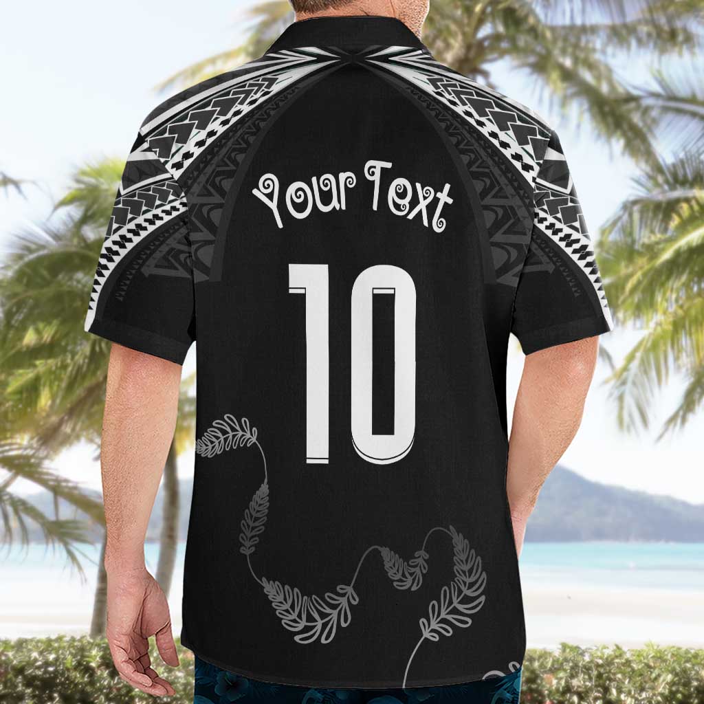 New Zealand Rugby Custom Hawaiian Shirt Aotearoa Armour Blacks Silver Ferns - Polynesian Pride