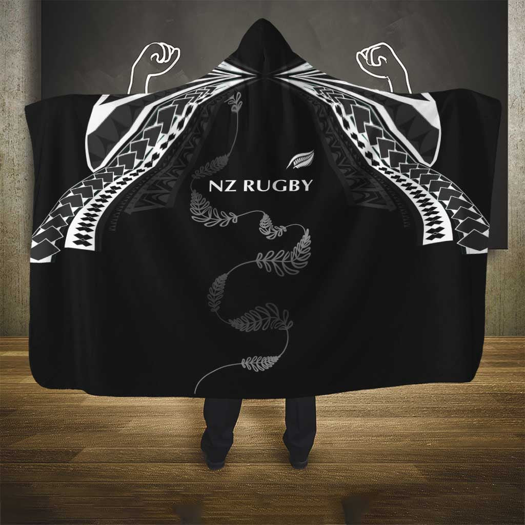 New Zealand Rugby Hooded Blanket Aotearoa Armour Blacks Silver Ferns - Polynesian Pride