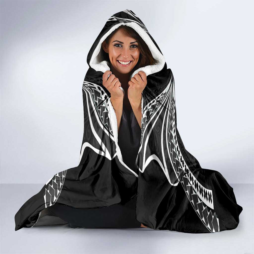 New Zealand Rugby Hooded Blanket Aotearoa Armour Blacks Silver Ferns - Polynesian Pride