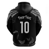 New Zealand Rugby Custom Hoodie Aotearoa Armour Blacks Silver Ferns - Polynesian Pride