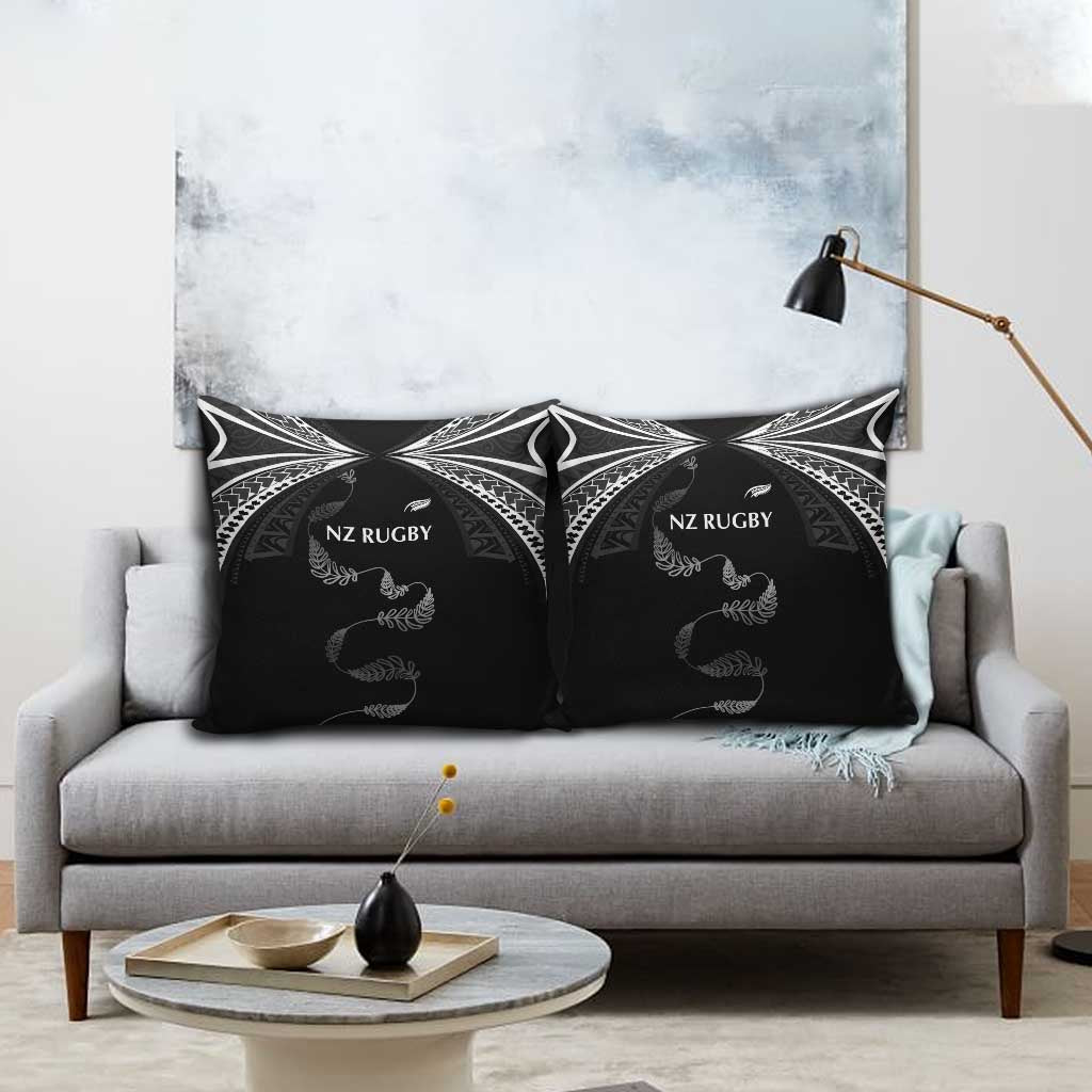 New Zealand Rugby Pillow Cover Aotearoa Armour Blacks Silver Ferns - Polynesian Pride