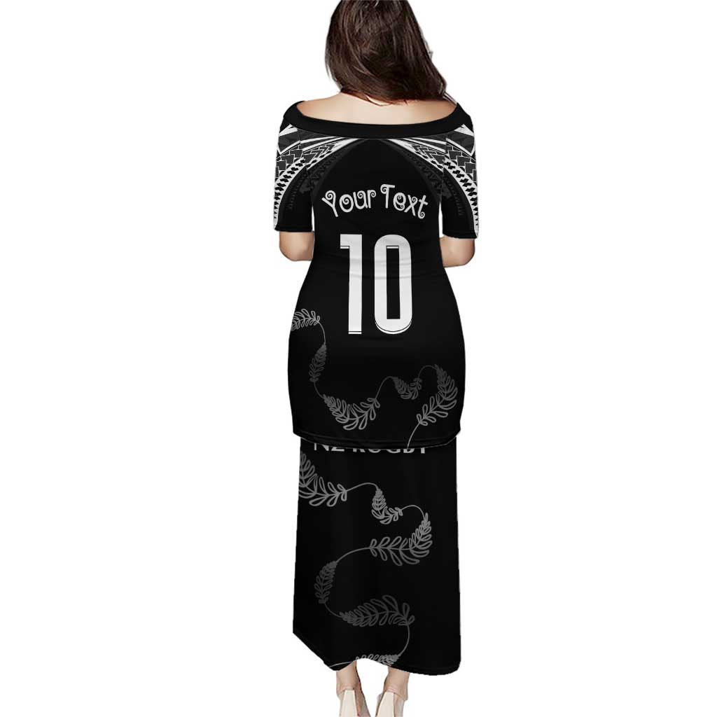 New Zealand Rugby Custom Puletasi Aotearoa Armour Blacks Silver Ferns - Polynesian Pride