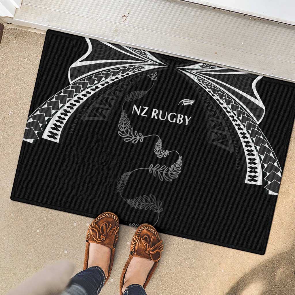 New Zealand Rugby Rubber Doormat Aotearoa Armour Blacks Silver Ferns - Polynesian Pride