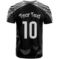New Zealand Rugby Custom T Shirt Aotearoa Armour Blacks Silver Ferns - Polynesian Pride