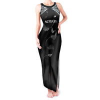 New Zealand Rugby Custom Tank Maxi Dress Aotearoa Armour Blacks Silver Ferns - Polynesian Pride