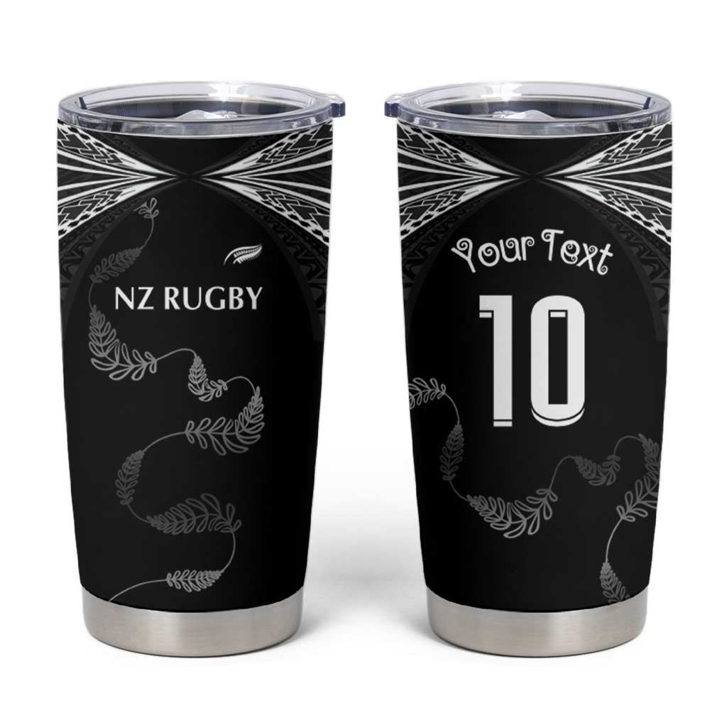 New Zealand Rugby Custom Tumbler Cup Aotearoa Armour Blacks Silver Ferns - Polynesian Pride