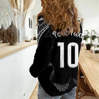 New Zealand Rugby Custom Women Casual Shirt Aotearoa Armour Blacks Silver Ferns - Polynesian Pride