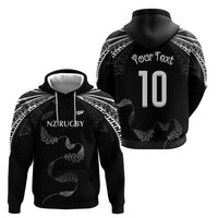 New Zealand Rugby Custom Zip Hoodie Aotearoa Armour Blacks Silver Ferns - Polynesian Pride