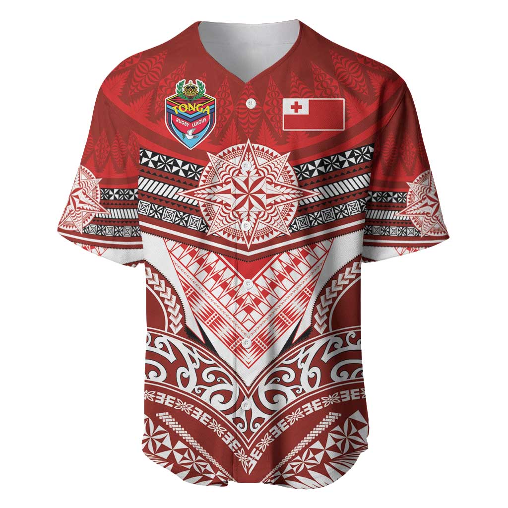 Tonga Rugby Custom Baseball Jersey Mana o Tonga-Tribal Heritage Edition Red Color - Polynesian Pride
