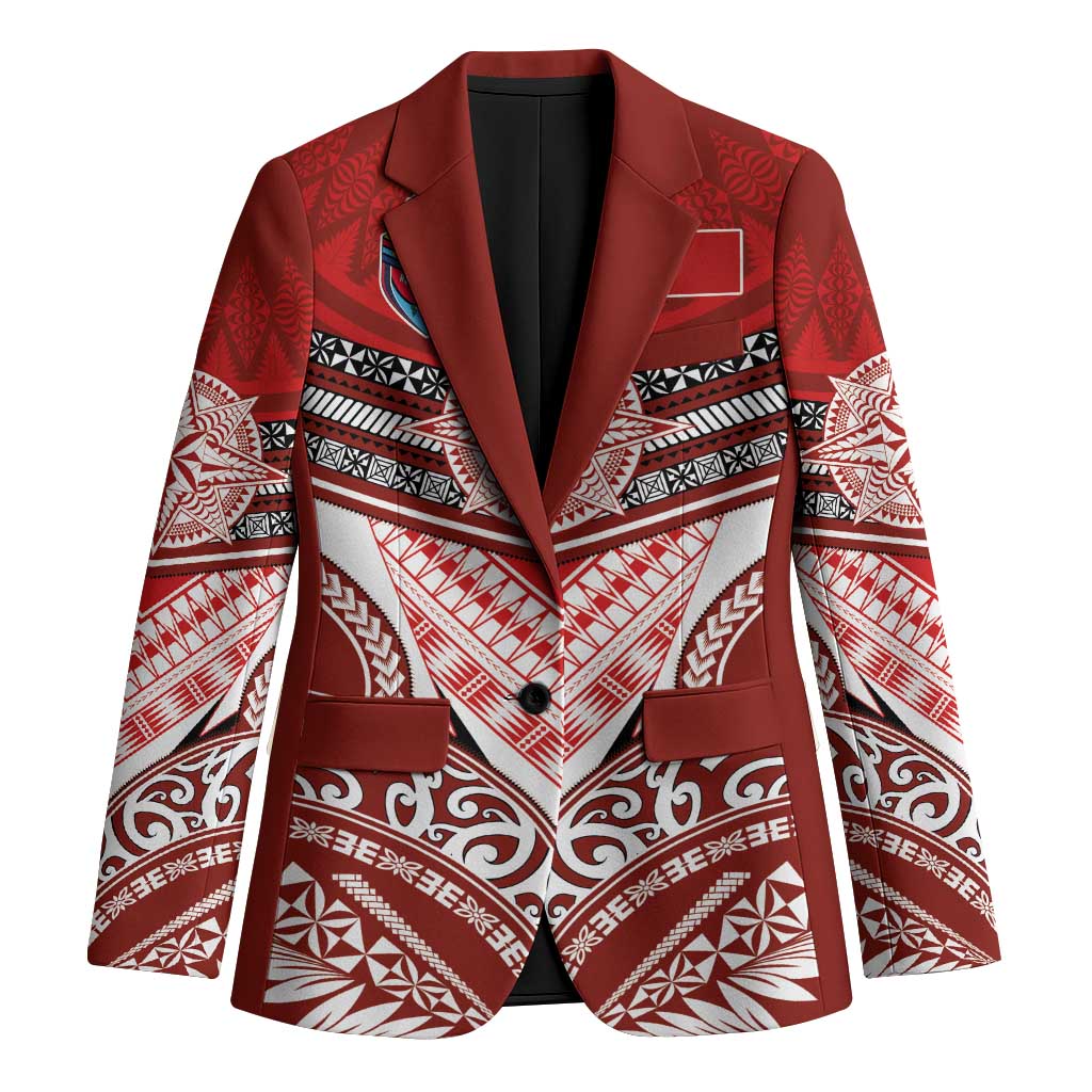 Tonga Rugby Custom Blazer Mana o Tonga-Tribal Heritage Edition Red Color - Polynesian Pride