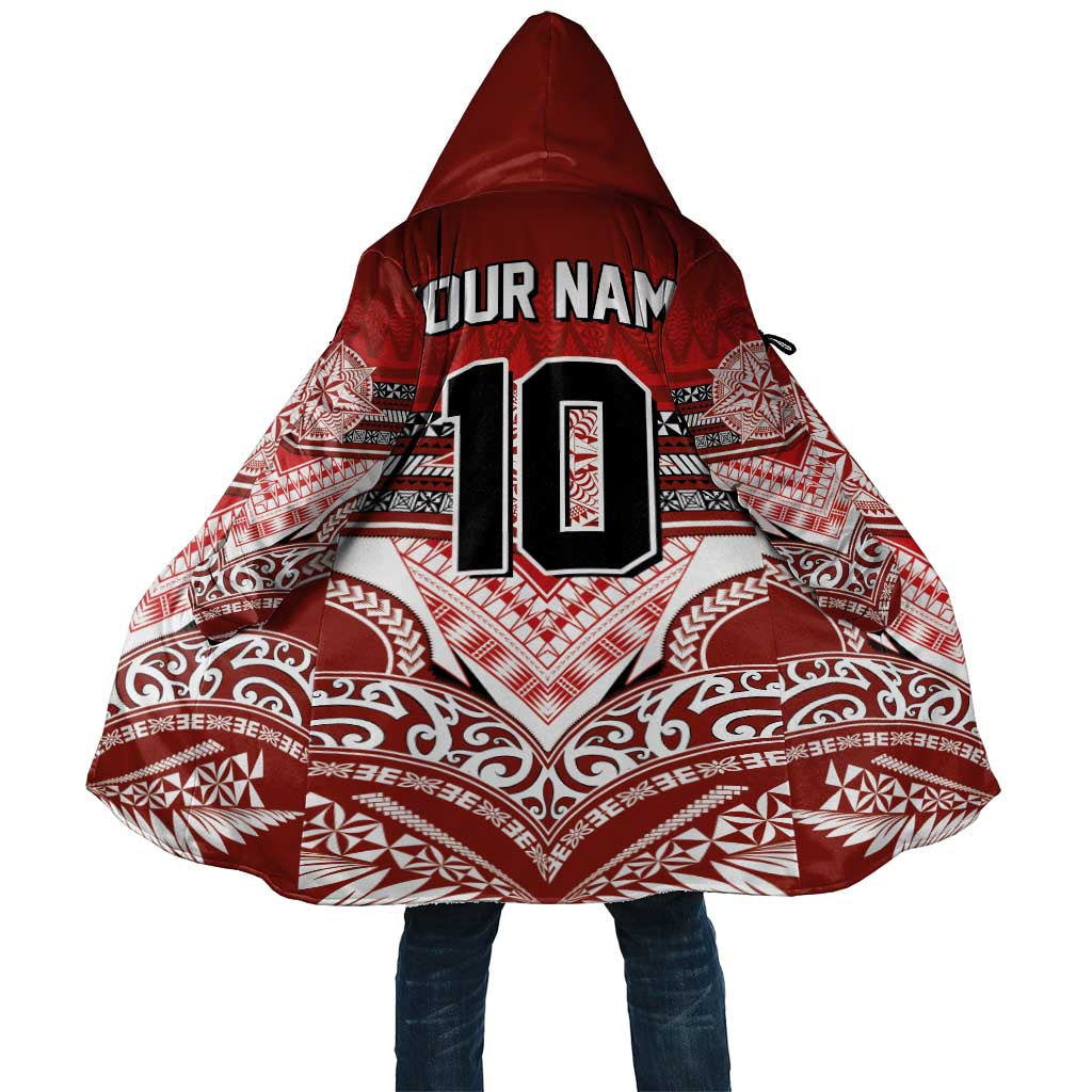 Tonga Rugby Custom Cloak Mana o Tonga-Tribal Heritage Edition Red Color - Polynesian Pride