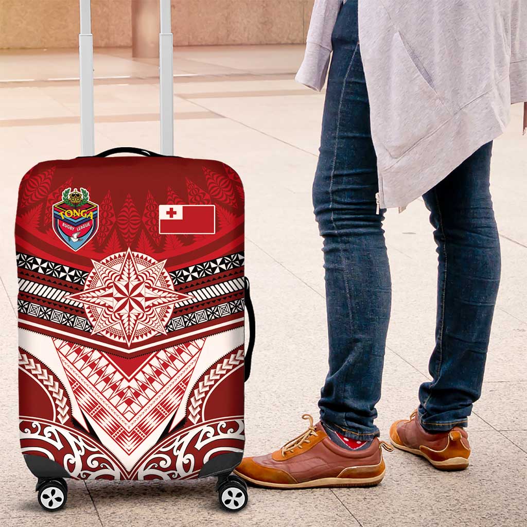 Tonga Rugby Luggage Cover Mana o Tonga-Tribal Heritage Edition Red Color - Polynesian Pride