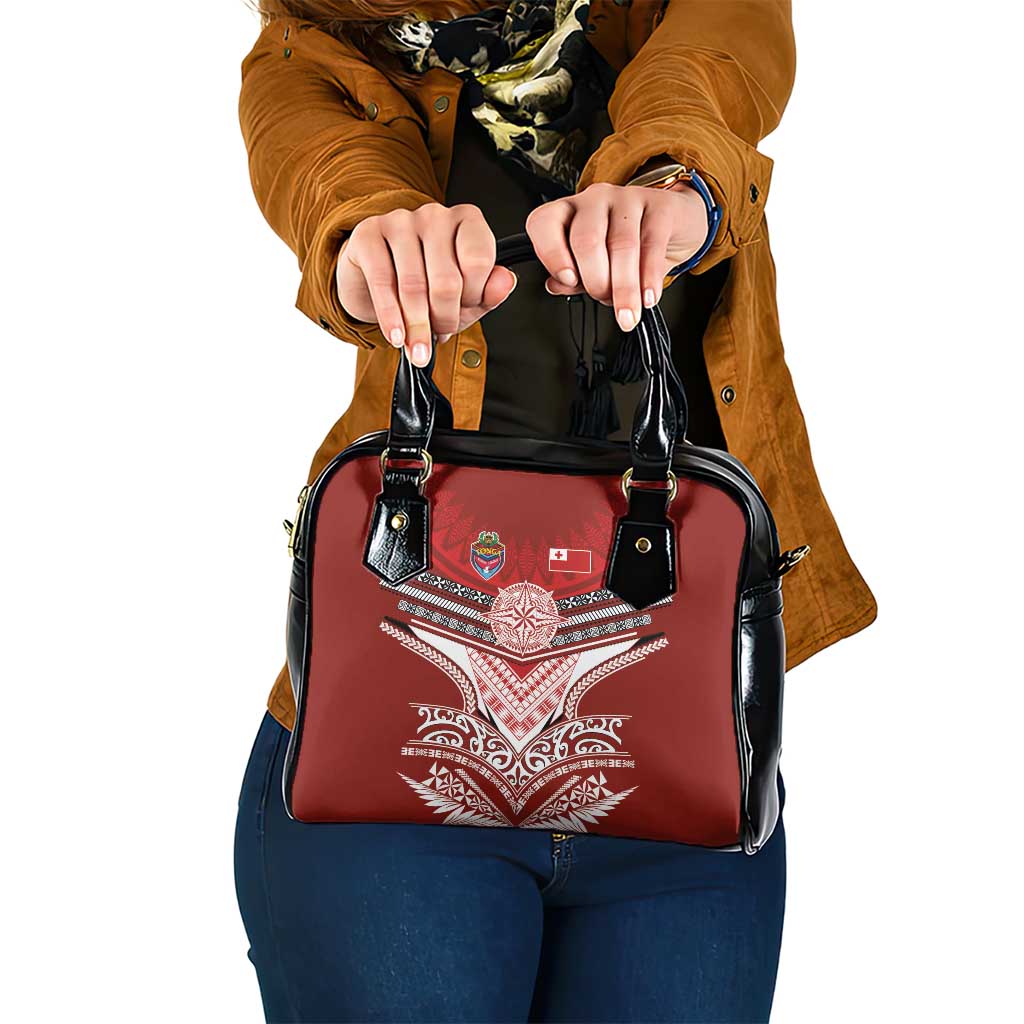 Tonga Rugby Shoulder Handbag Mana o Tonga-Tribal Heritage Edition Red Color - Polynesian Pride