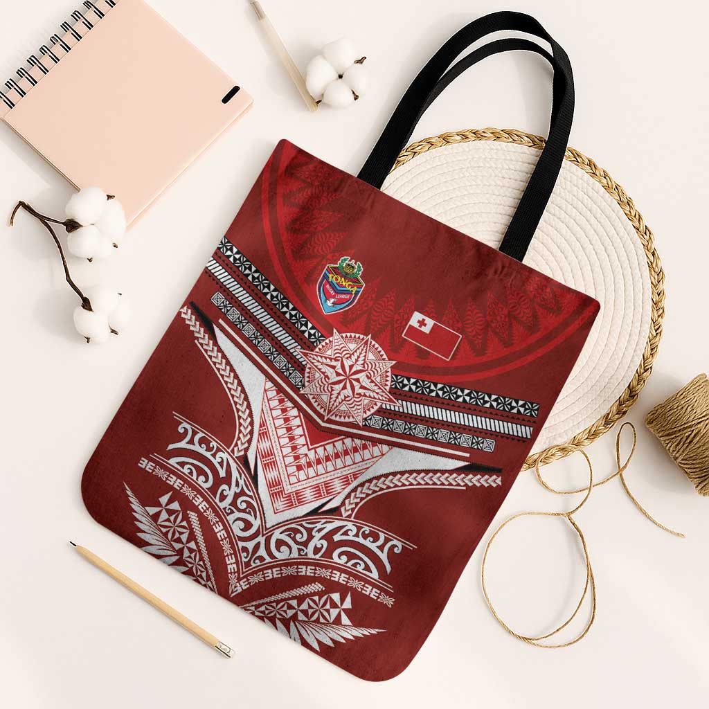 Tonga Rugby Tote Bag Mana o Tonga-Tribal Heritage Edition Red Color - Polynesian Pride