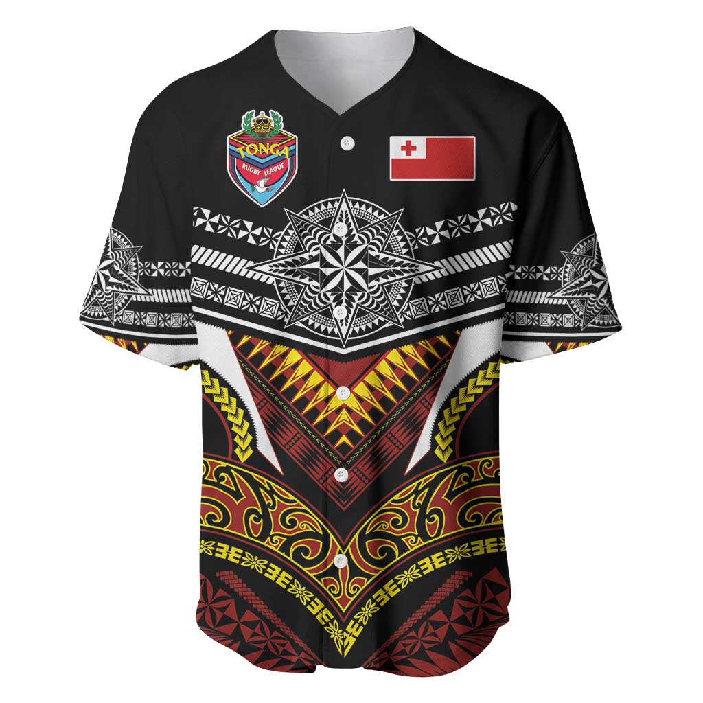 Tonga Rugby Custom Baseball Jersey Mana o Tonga-Tribal Heritage Edition Black Color - Polynesian Pride