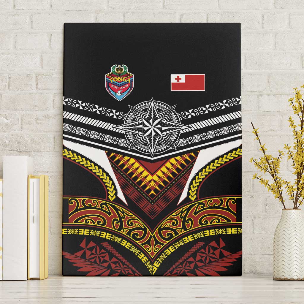 Tonga Rugby Canvas Wall Art Mana o Tonga-Tribal Heritage Edition Black Color - Polynesian Pride