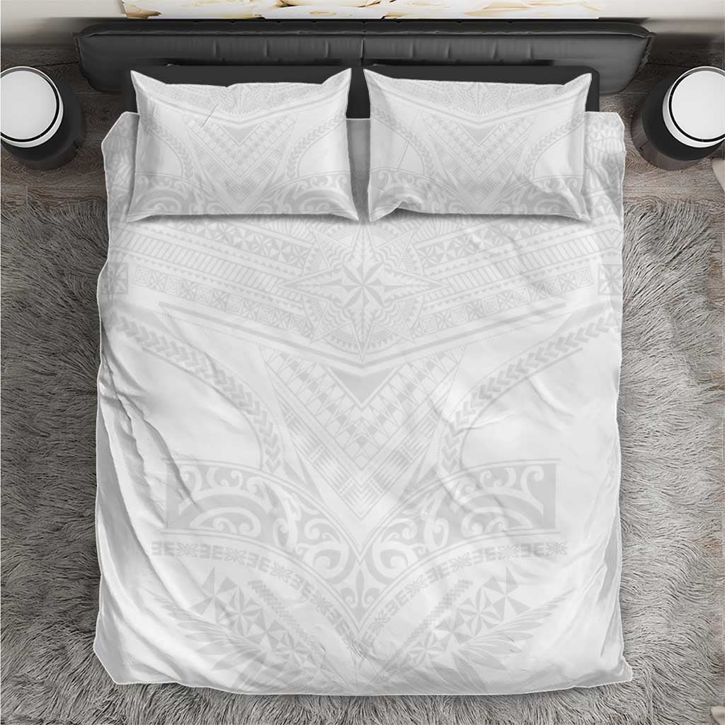 Tonga White Sunday Bedding Set Tongan Tribal Heritage Tattoos - Polynesian Pride