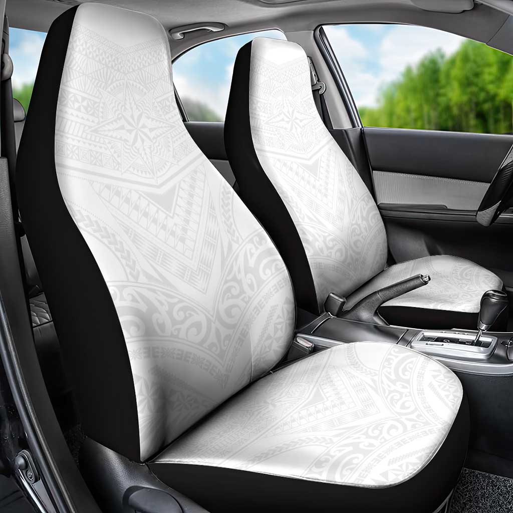 Tonga White Sunday Car Seat Cover Tongan Tribal Heritage Tattoos - Polynesian Pride