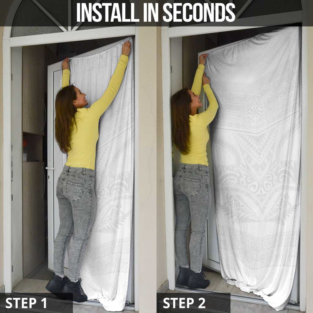 Tonga White Sunday Door Cover Tongan Tribal Heritage Tattoos - Polynesian Pride