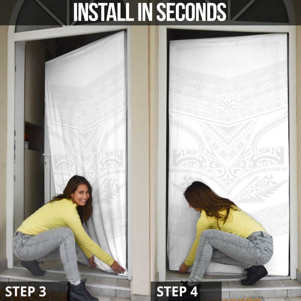 Tonga White Sunday Door Cover Tongan Tribal Heritage Tattoos - Polynesian Pride