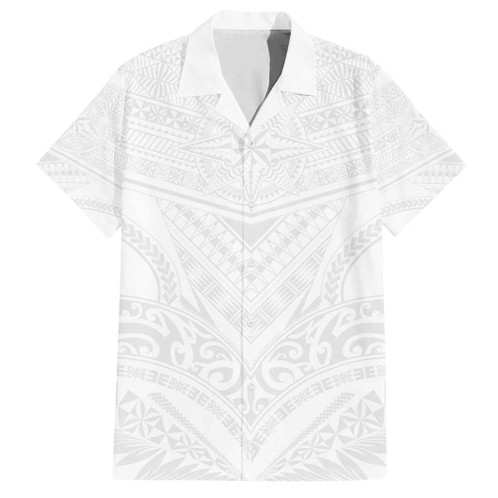 Tonga White Sunday Family Matching Tank Maxi Dress and Hawaiian Shirt Tongan Tribal Heritage Tattoos - Polynesian Pride