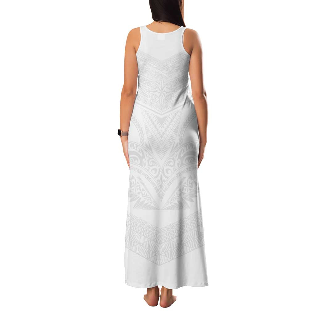 Tonga White Sunday Family Matching Tank Maxi Dress and Hawaiian Shirt Tongan Tribal Heritage Tattoos - Polynesian Pride