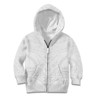 Tonga White Sunday Kid Hoodie Tongan Tribal Heritage Tattoos - Polynesian Pride