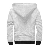Tonga White Sunday Sherpa Hoodie Tongan Tribal Heritage Tattoos - Polynesian Pride