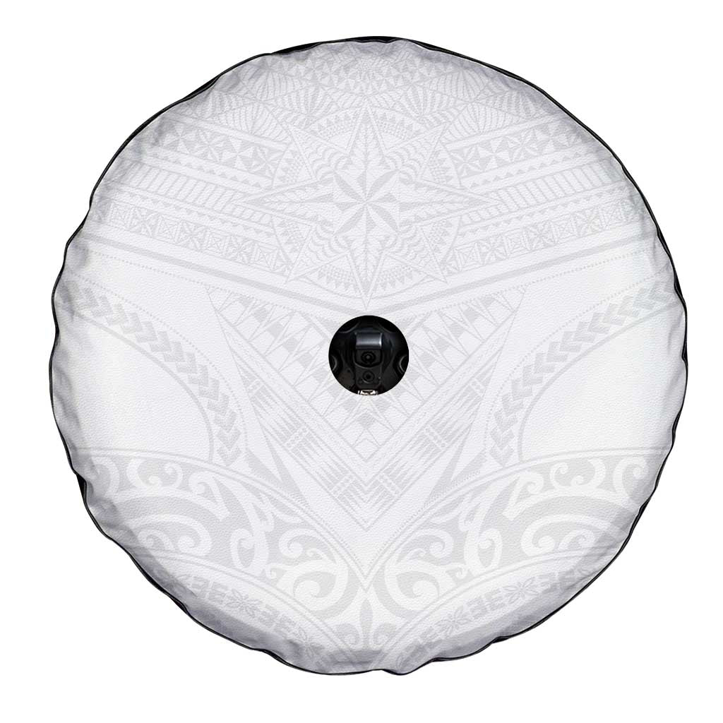 Tonga White Sunday Spare Tire Cover Tongan Tribal Heritage Tattoos - Polynesian Pride